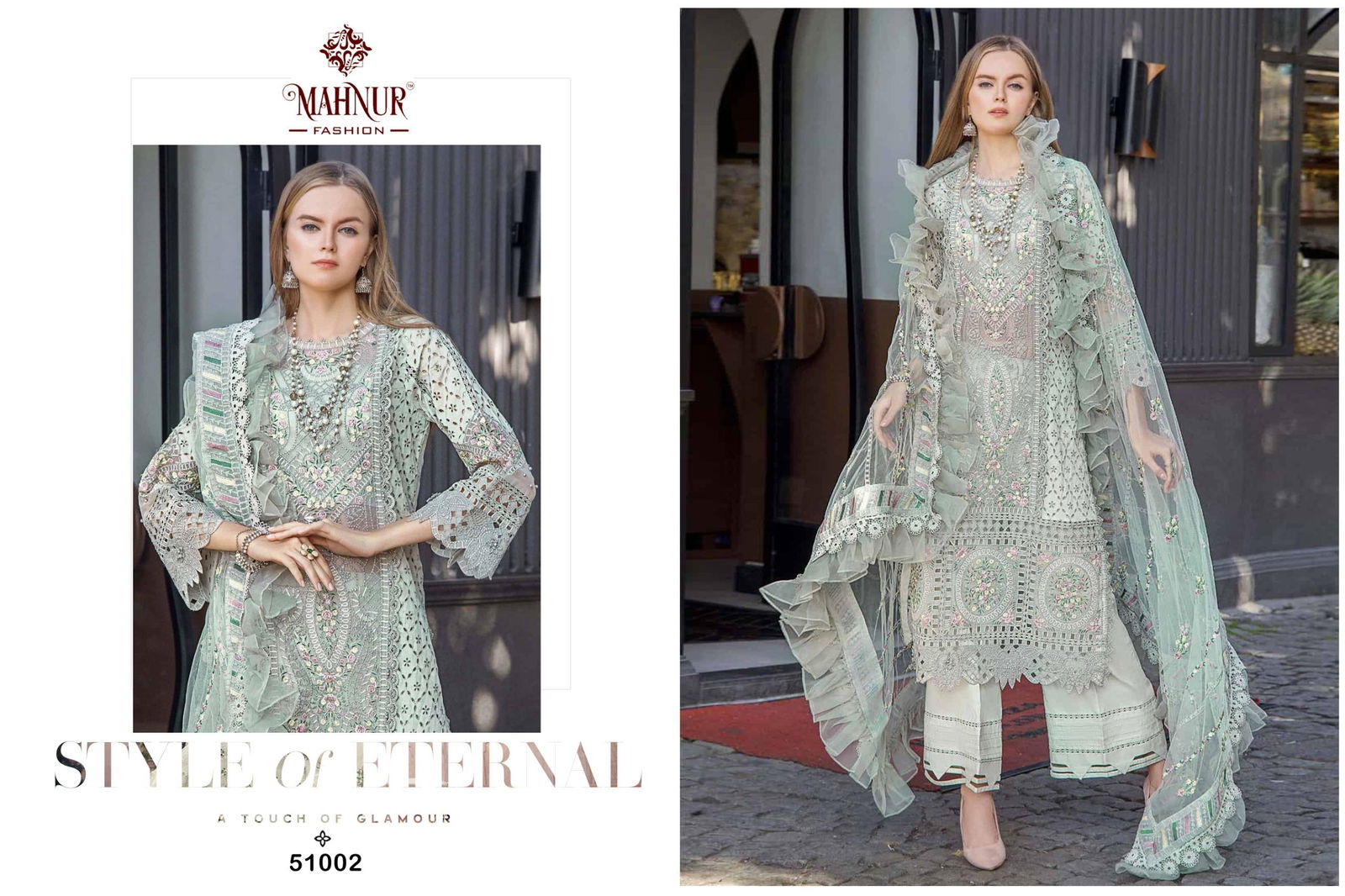 Mahnur Vol 51 Embroidery Cambric Cotton Pakistani Suits Wholesale Market In Surat